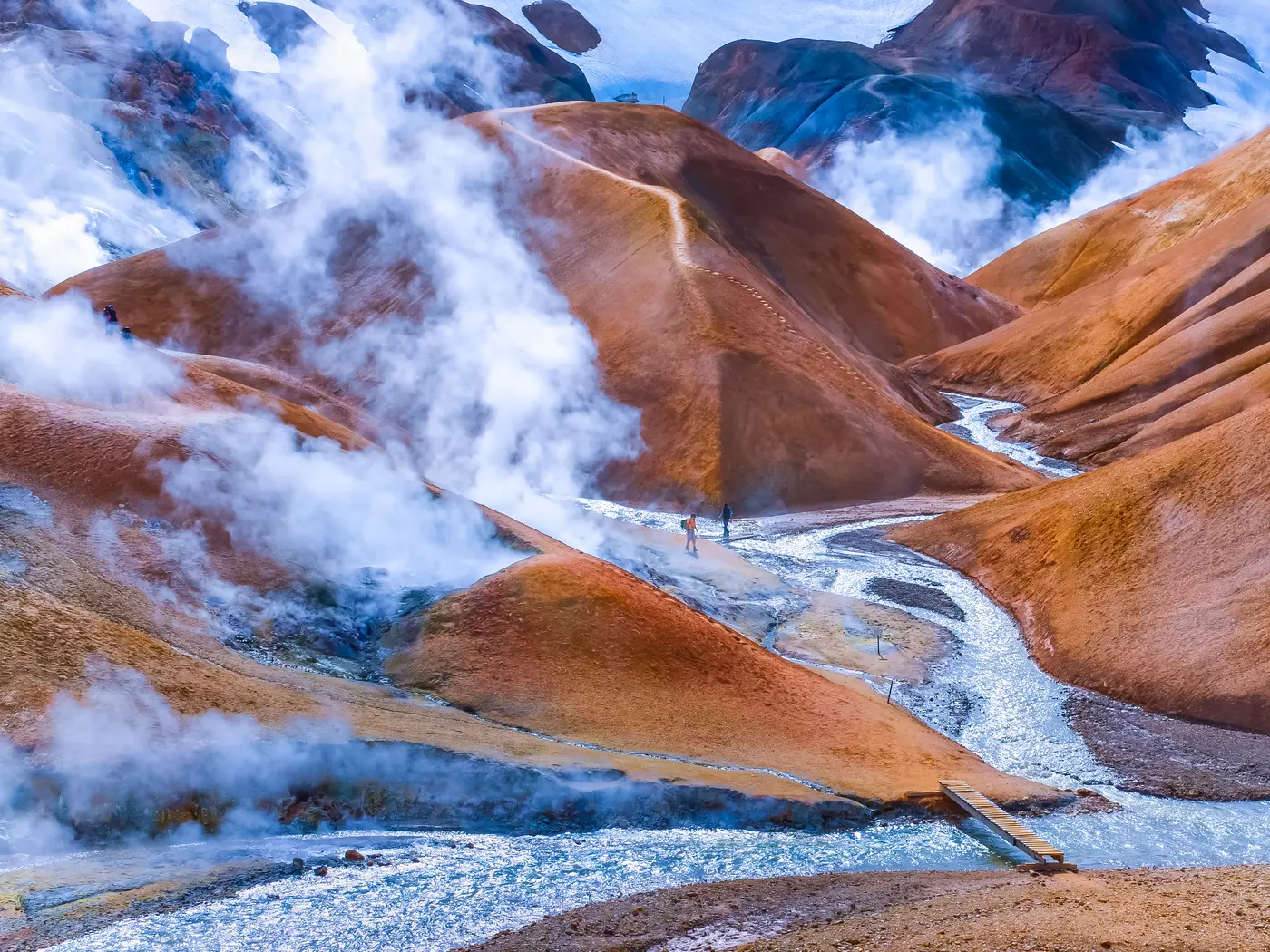 Experience the Geothermal smoking field Hveradalir in the Kerlingarfjoll mountains