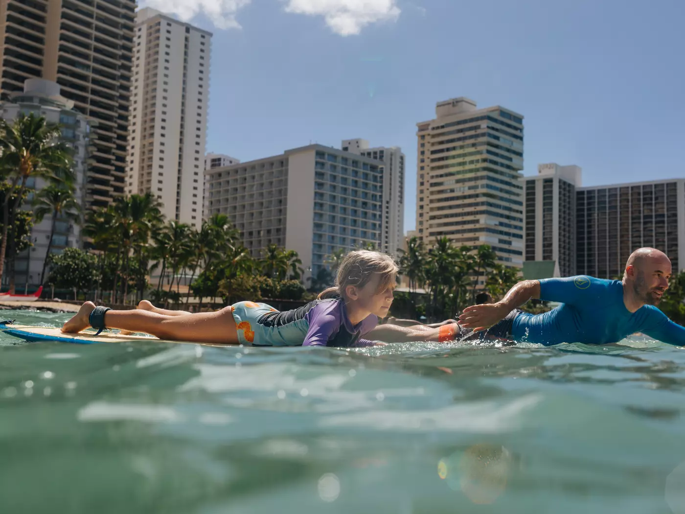Learning to surf, Waikiki, Hawaii