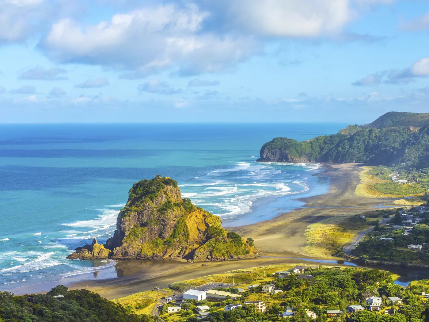 Black Sand Beach, Piha Lion Rock Piha Beach Auckland New Zealand