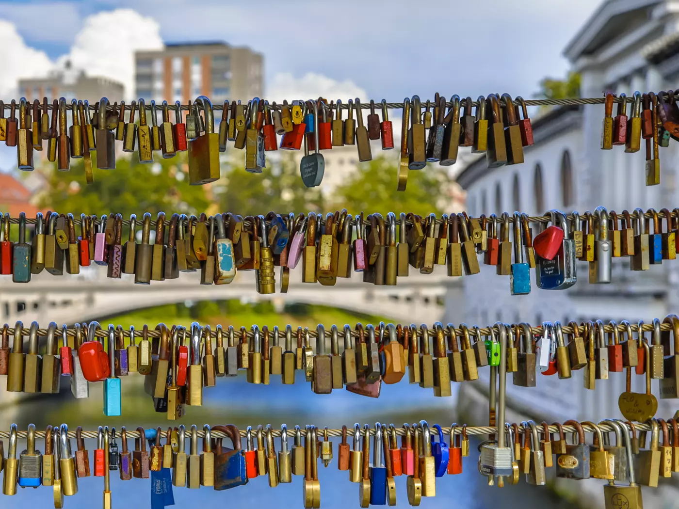 Love bridge over Ljubljanica River