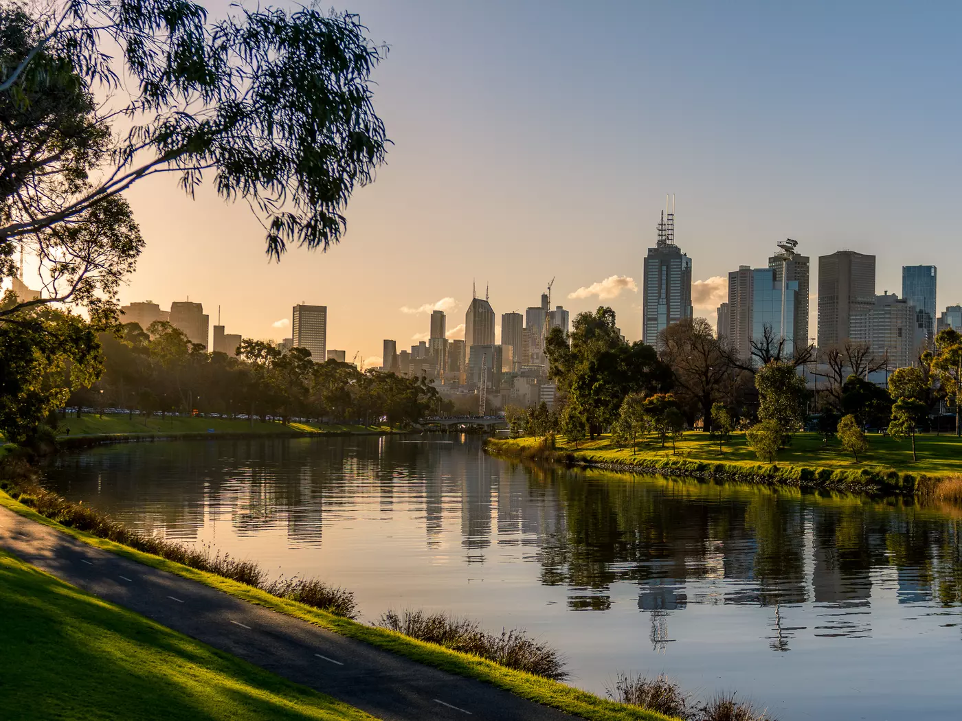 Melbourne City Skyline and Yarra River