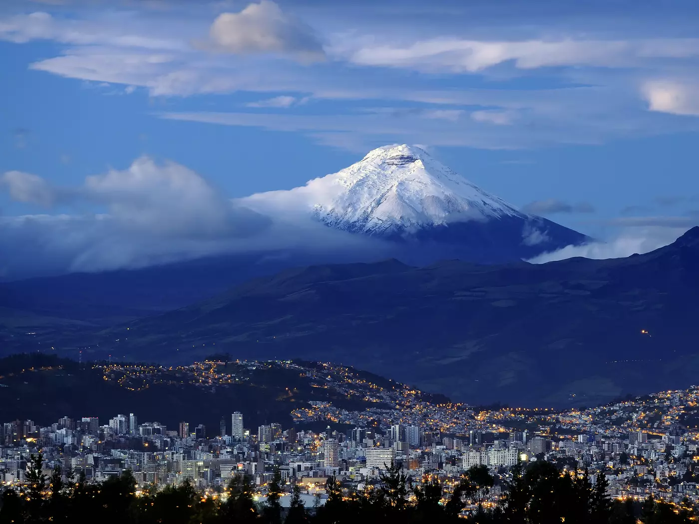 Quito, the Ecuadorian capital sits in the shadow of the Cotopaxi volcano