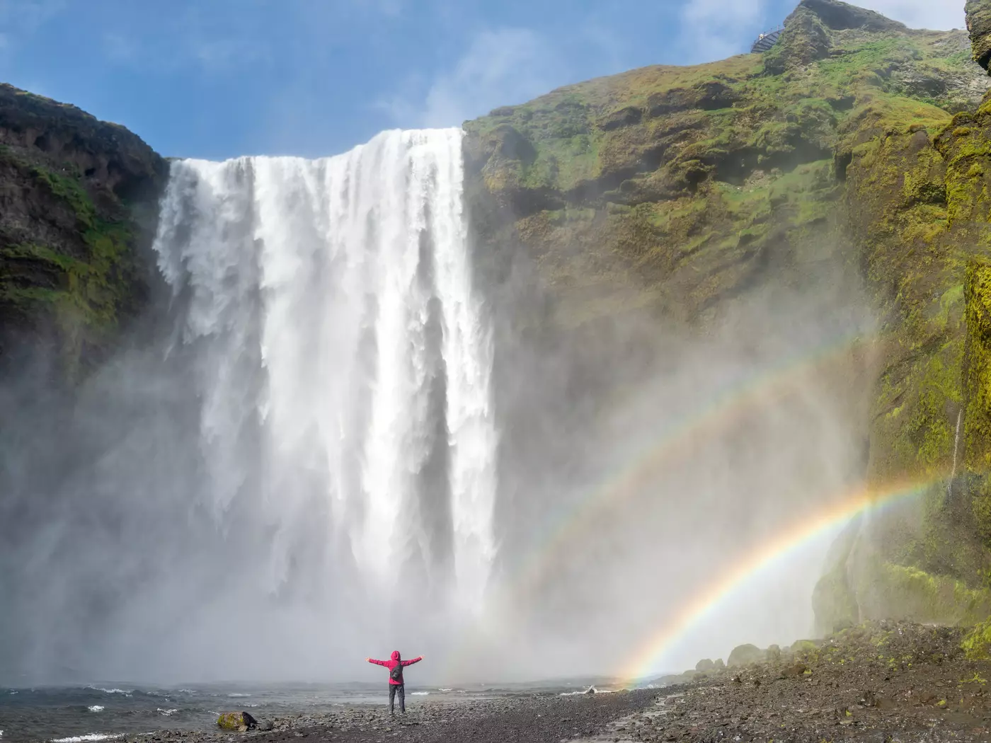 Skogafoss Waterfall is one of the biggest in Iceland