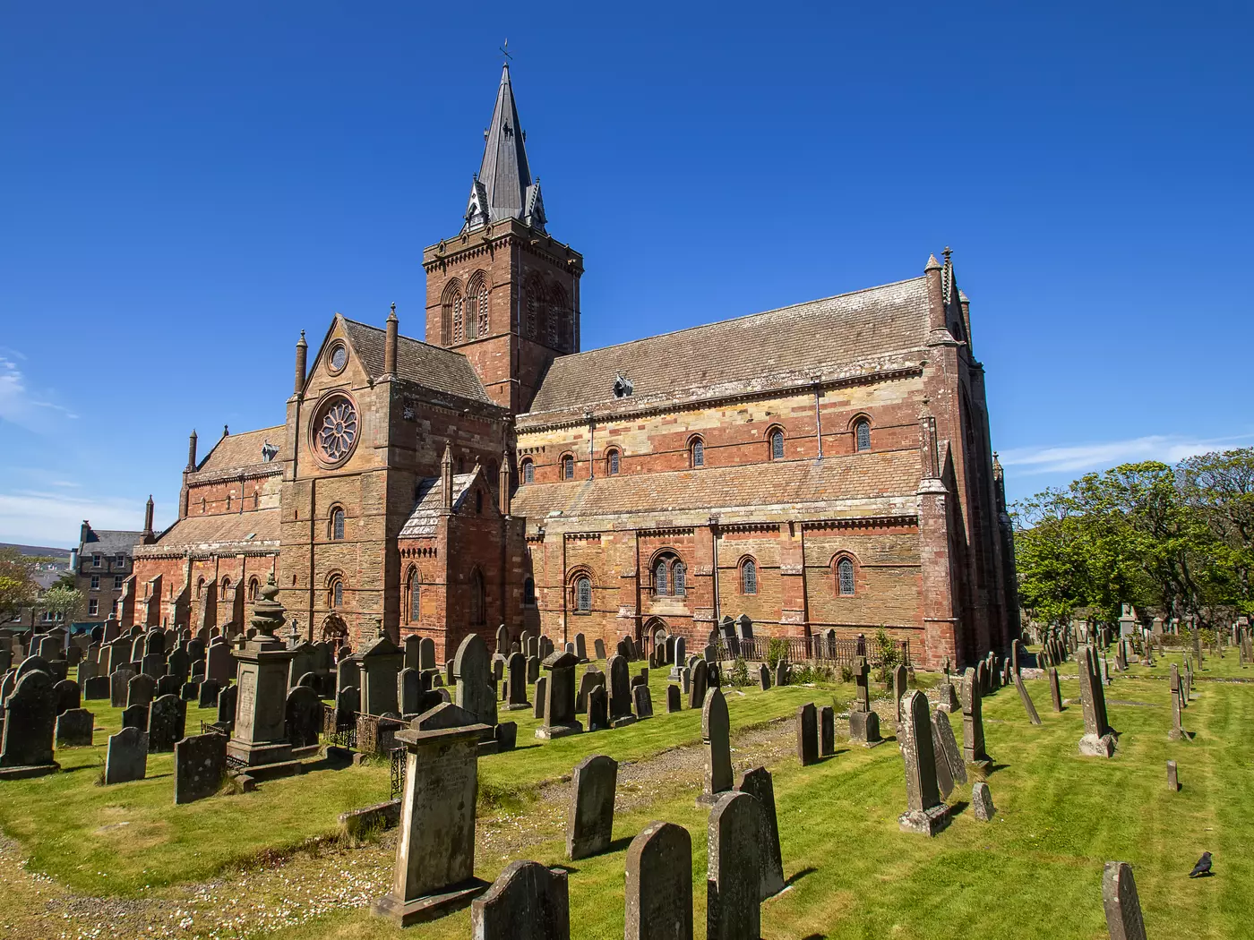 Viking-era St Magnus Cathedral, Kirkwall on Orkney, Scotland