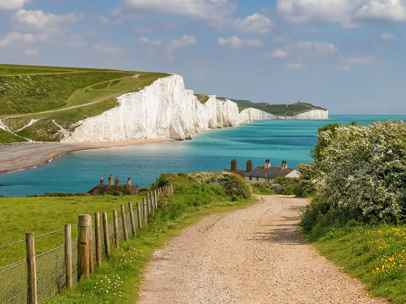 Reaching a height of 110 meters, The White Cliffs of Dover stretch for 13 kilometers