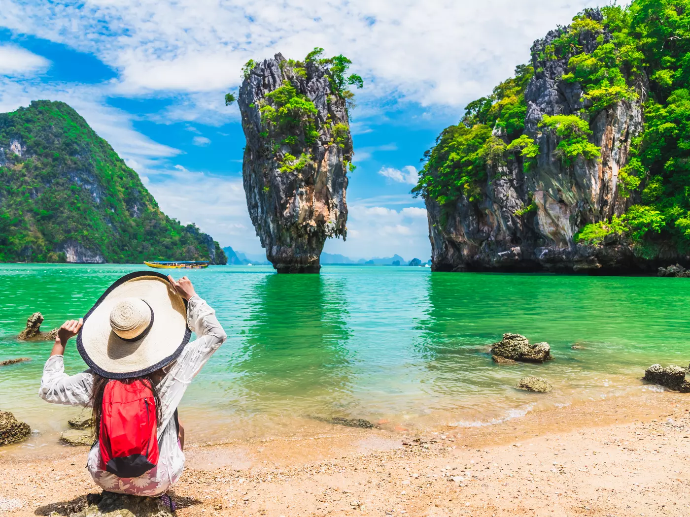 Viewing iconic James Bond Island, Phang Nga Bay, Thailand