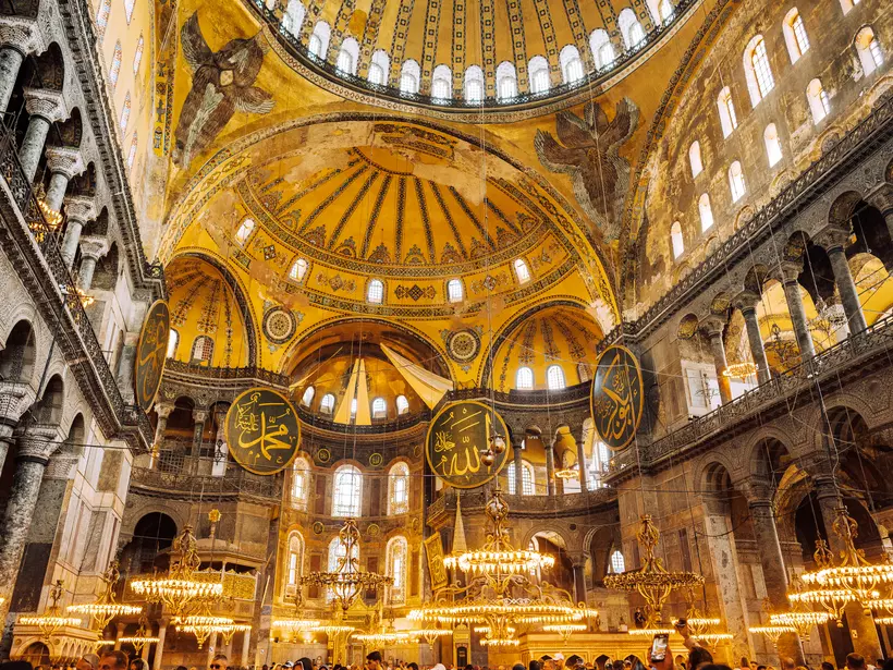 Inside Hagia Sophia in Istanbul, Turkey