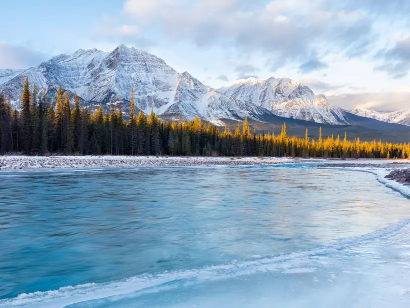 Athabasca River in Winter Jasper National Park