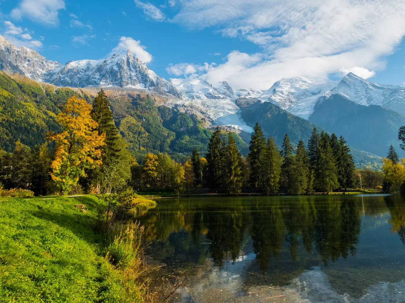 Mont Blanc from Lake of Gailland, Chamonix