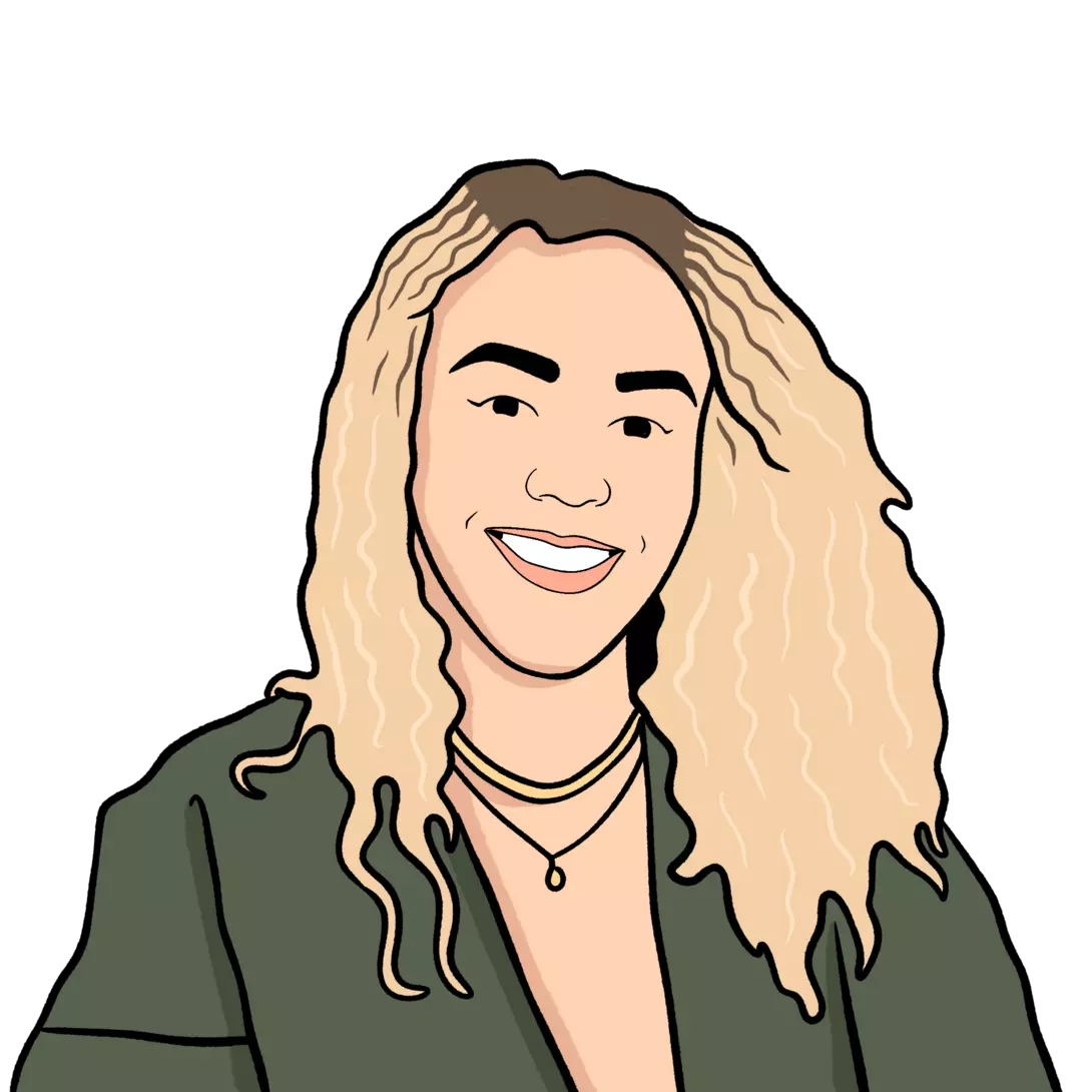 illustration of Edwina Brislane wearing a great top