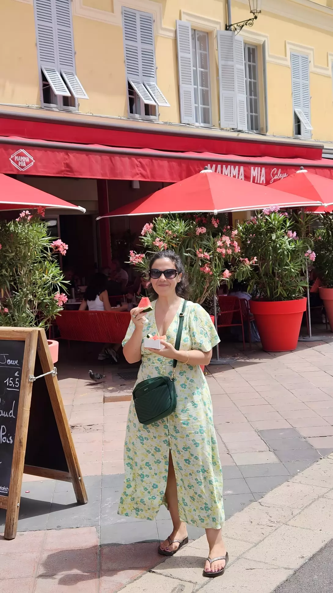 Stephanie Boisse enjoying a treat on vacation