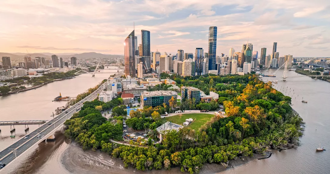 Aerival view of Brisbane, Queensland, Australia