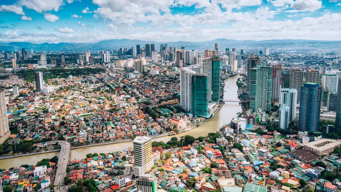 Makati City, Manila An aerial view of Makati City in Metro Manila in the Philippines