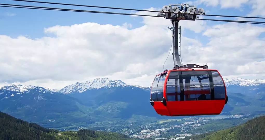 Aerial tram on the peak to peak gondola in Whistler Aerial tram on the peak to peak gondola in Whistler