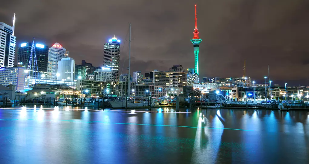 Auckland at night is a great time to explore the city on your New Zealand vacation. Auckland at night is a great time to explore the city on your New Zealand vacation.