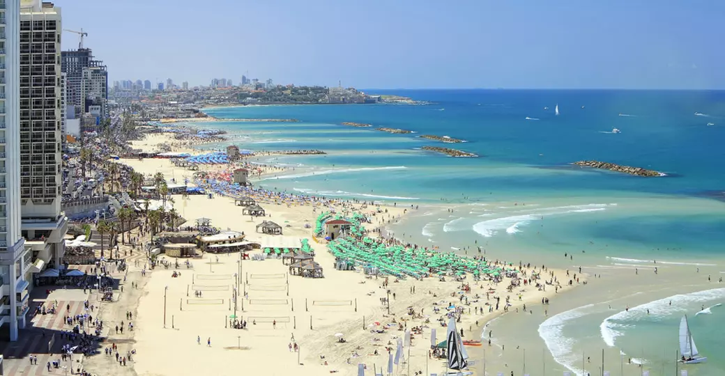 The mediterranean beaches of Tel Aviv