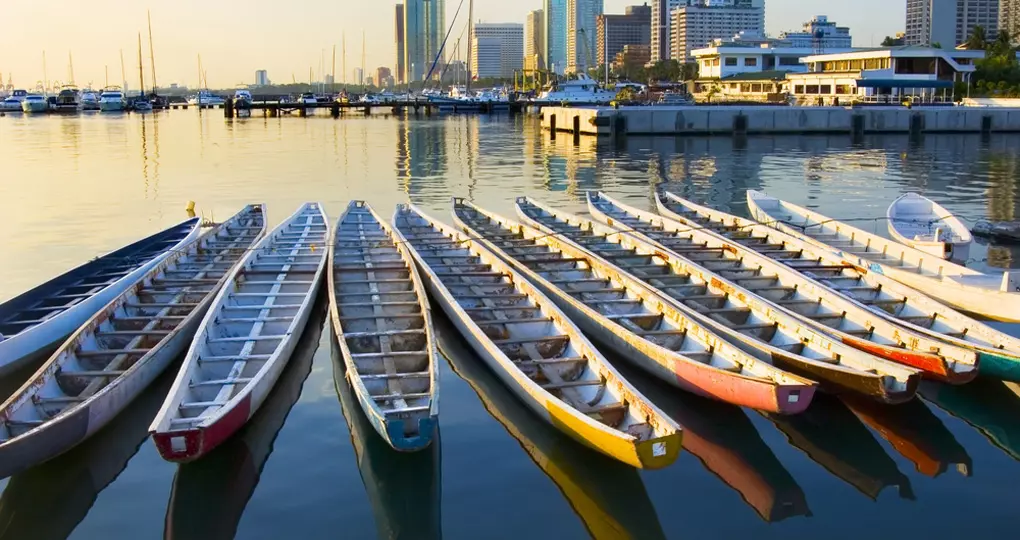 Philippine Navy's dragon boats in Manila Bay