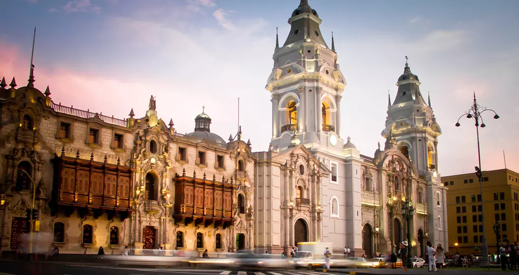 An iconic sight in Lima, the Plaza de Armas, is a great photo opportunity on your Peru tour An iconic sight in Lima, the Plaza de Armas, is a great photo opportunity on your Peru tour