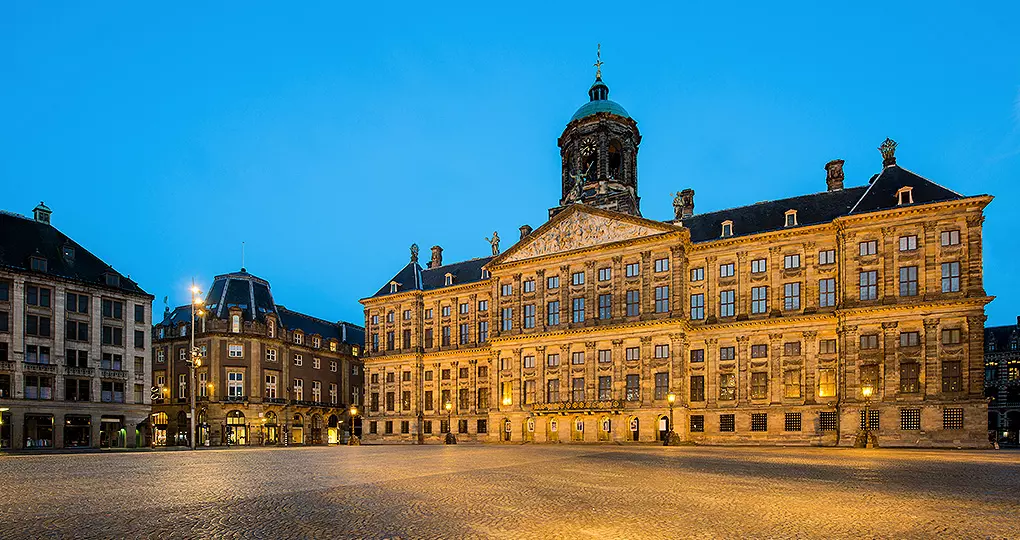 Stroll through the grounds of the Royal Palace on Dam Square, one of three residencies for use by the Dutch monarchy Stroll through the grounds of the Royal Palace on Dam Square, one of three residencies for use by the Dutch monarchy