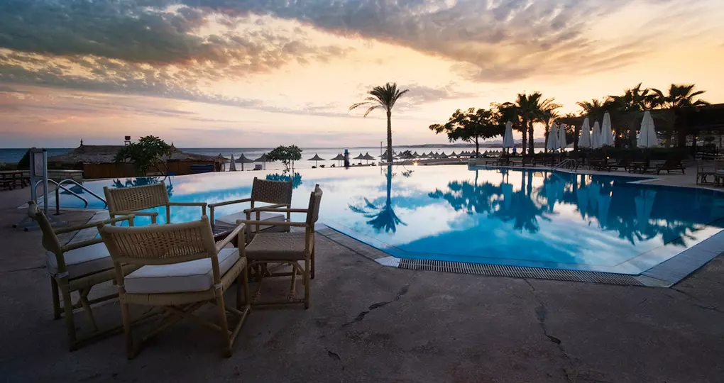 Sunset and swimming pool at Sharm el Sheikh Sunset and swimming pool at Sharm el Sheikh