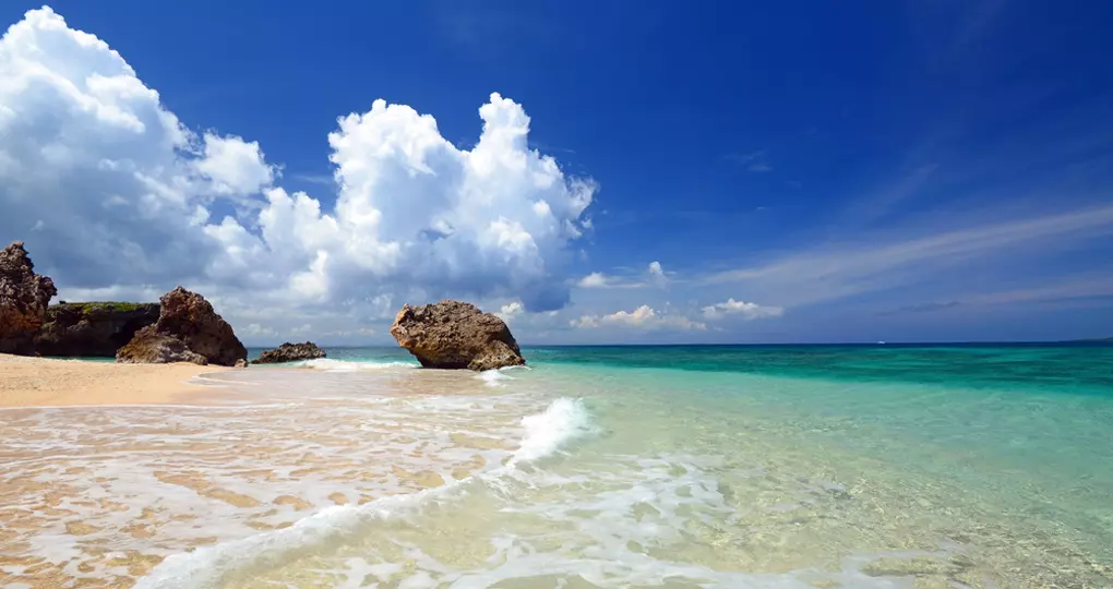 The cobalt blue sea and blue sky of Okinawa