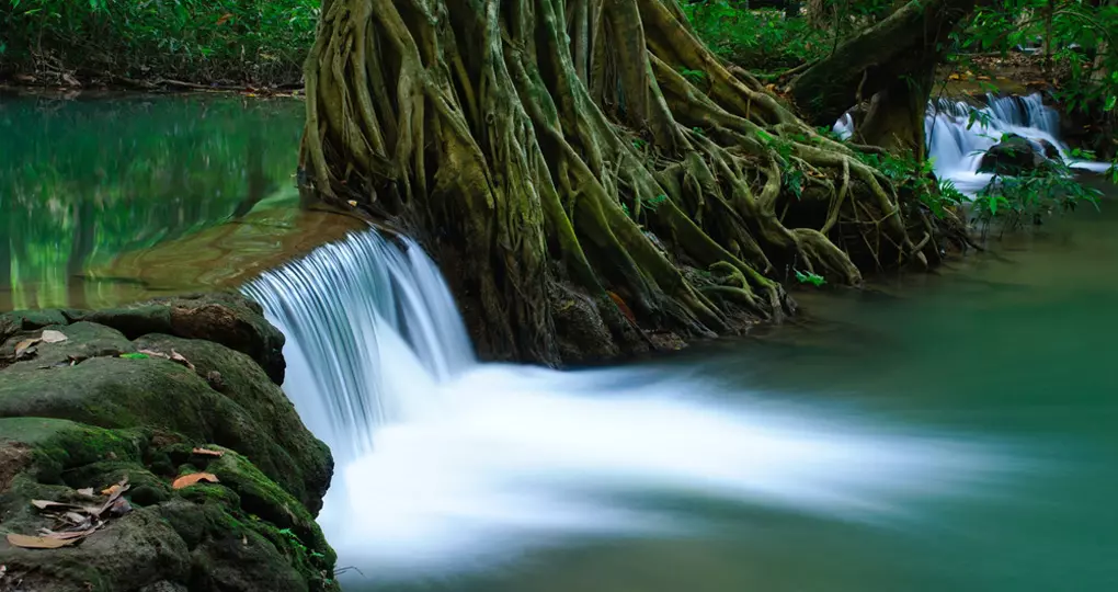 A small waterfall in the forest near Krabi
