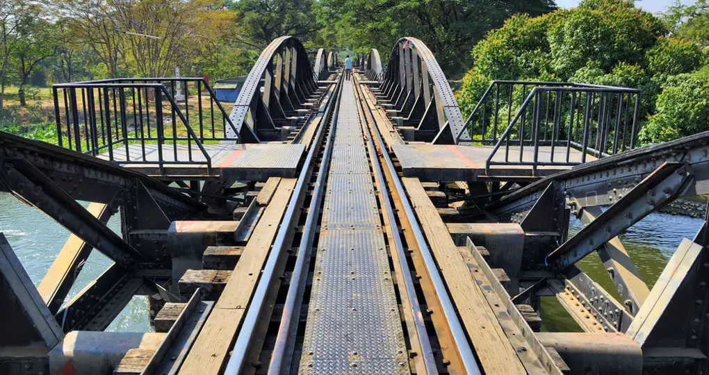 The famous bridge of the Burma Railway or the "Death Railway"