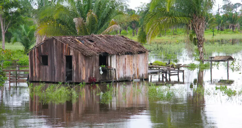 A stilt home in the amazon A stilt home in the amazon