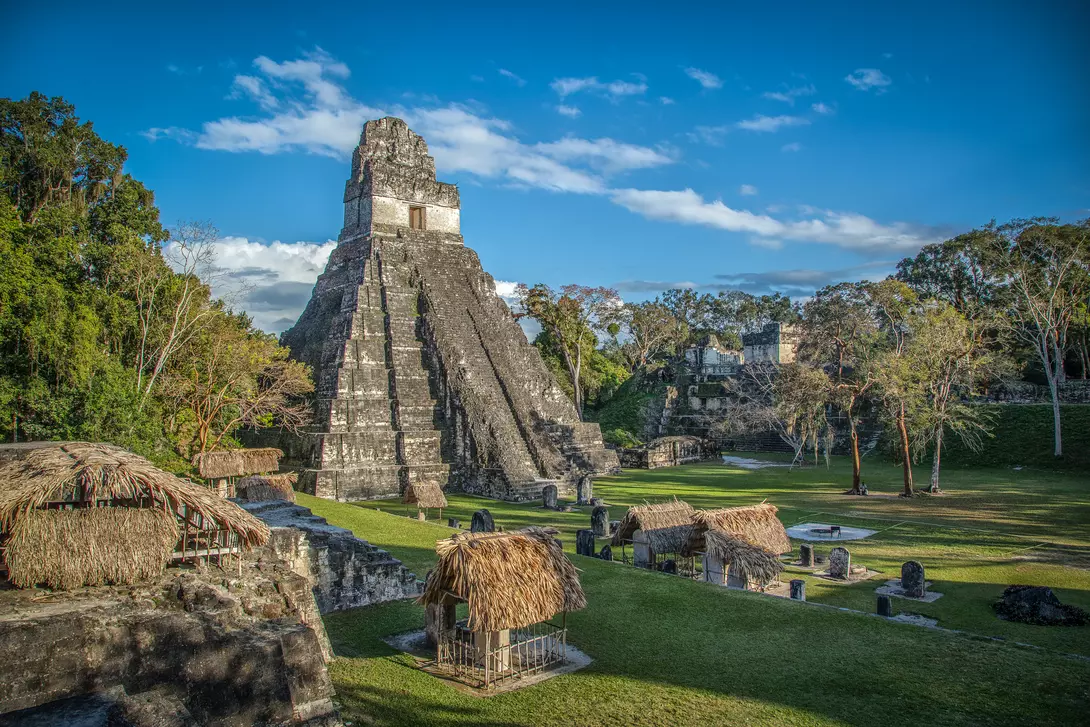 Tikal Temple I located at Tikal, one of the largest cities and archaeological sites of the pre-Columbian Maya civilization in Mesoamerica