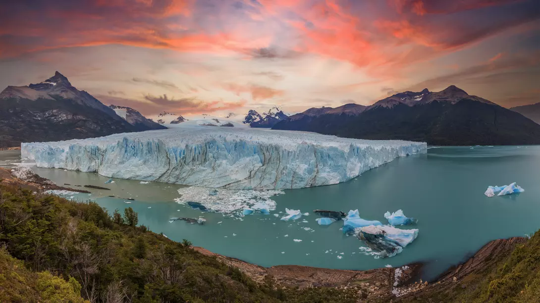 Vew of glacier in El Calafate, Patagonia - Argentina, Los Glaciares National Park, Santa Cruz Province