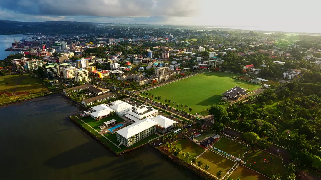 Aerial view of Suva City, Fiji
