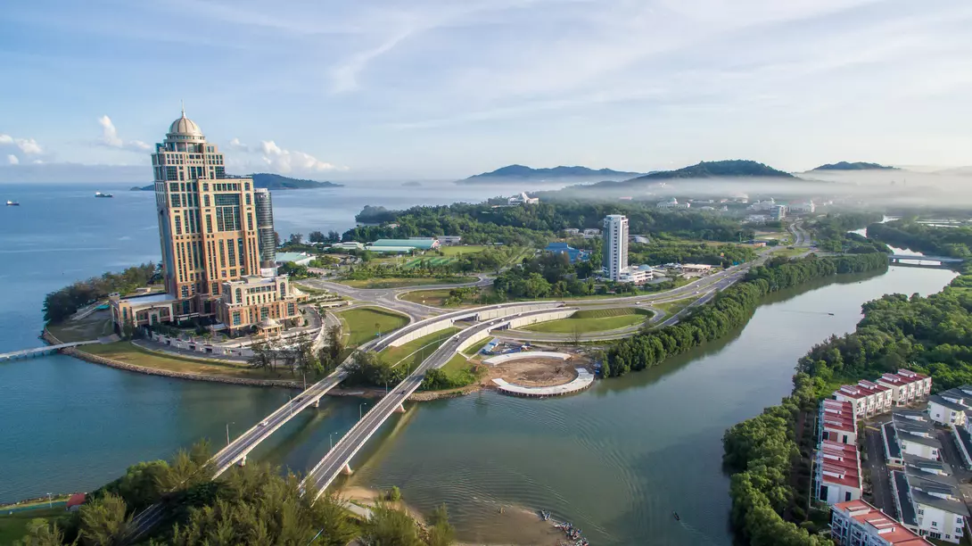 Aerial view of Kota Kinabalu city on Sabah Malaysia, Borneo