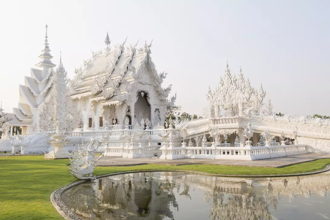 Wat Rong Khun, or the White Temple, in Chiang Rai, Thailand