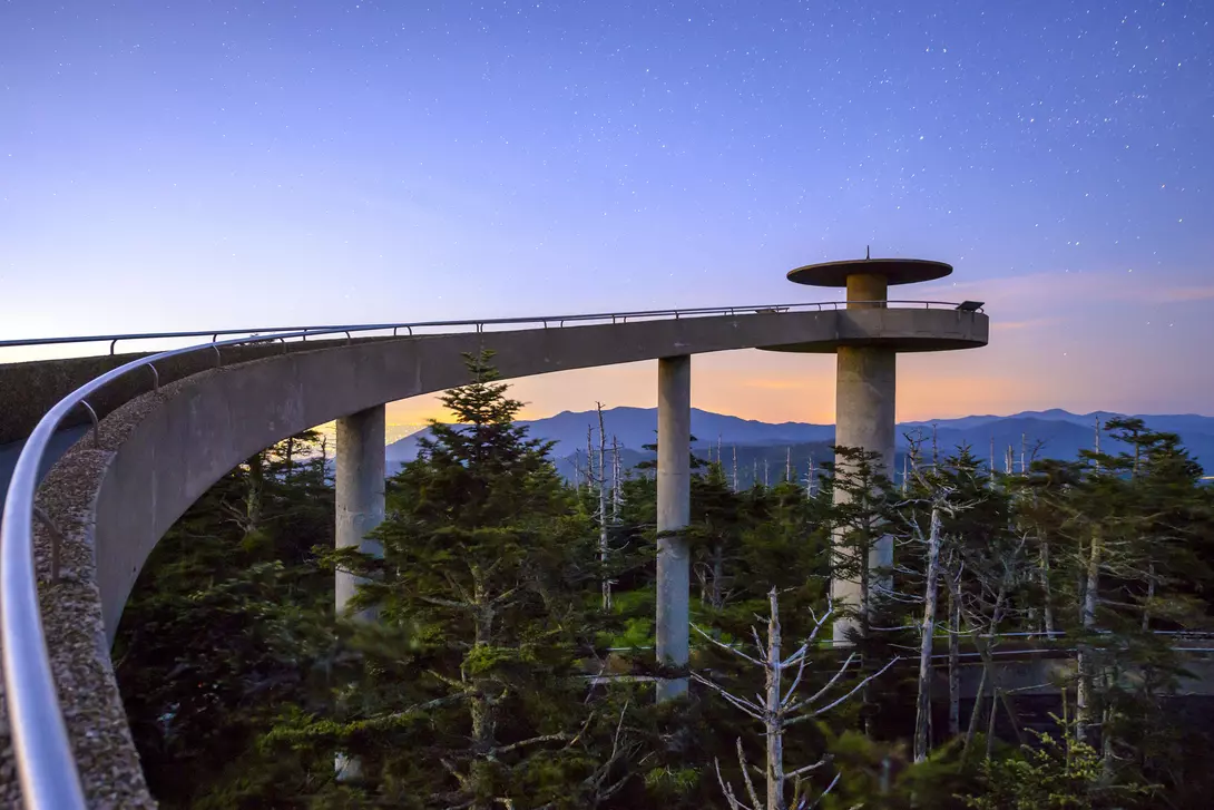 Clingman's Dome mountaintop observatory in the Great Smoky Mountains, Tennessee, USA.