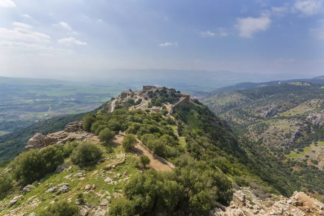 Nimrod Fortress Ruins overlooking Golan galilee and banias
