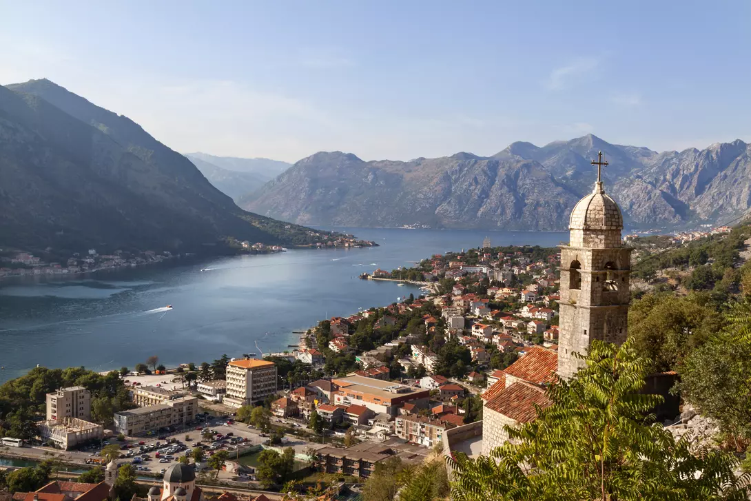 Aerial view of the Kotor Bay
