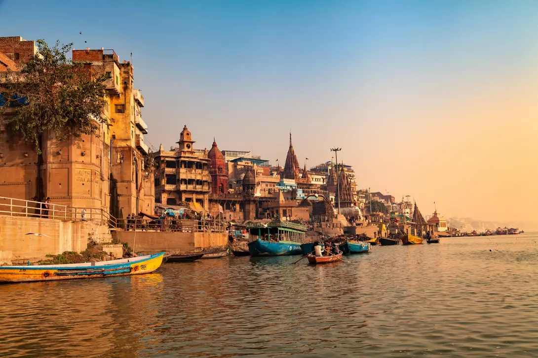 Ghats (Banks) along the river of the Hindu holy city