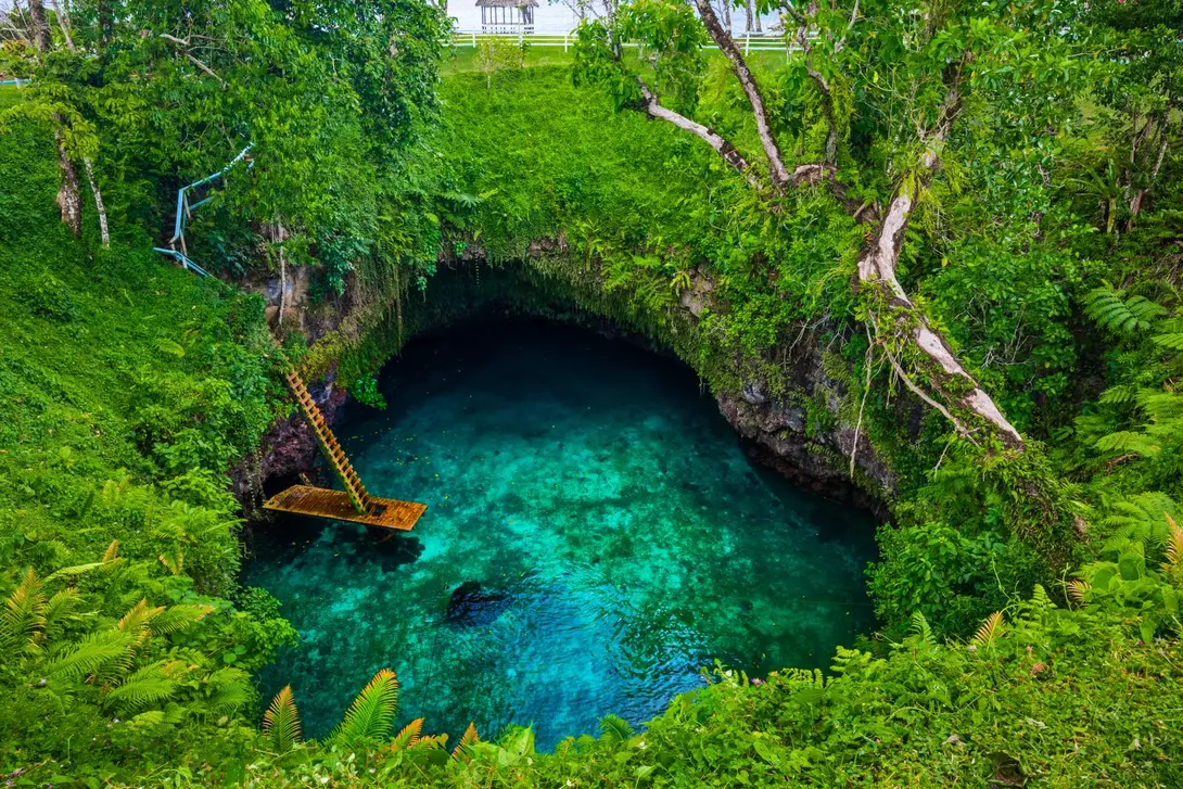 To Sua Swimming Hole, Upolu Famous swimming hole surrounded by lush forest