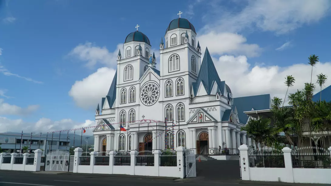 Majestic Immaculate Conception Cathedral in Apia, the capital of Samoa