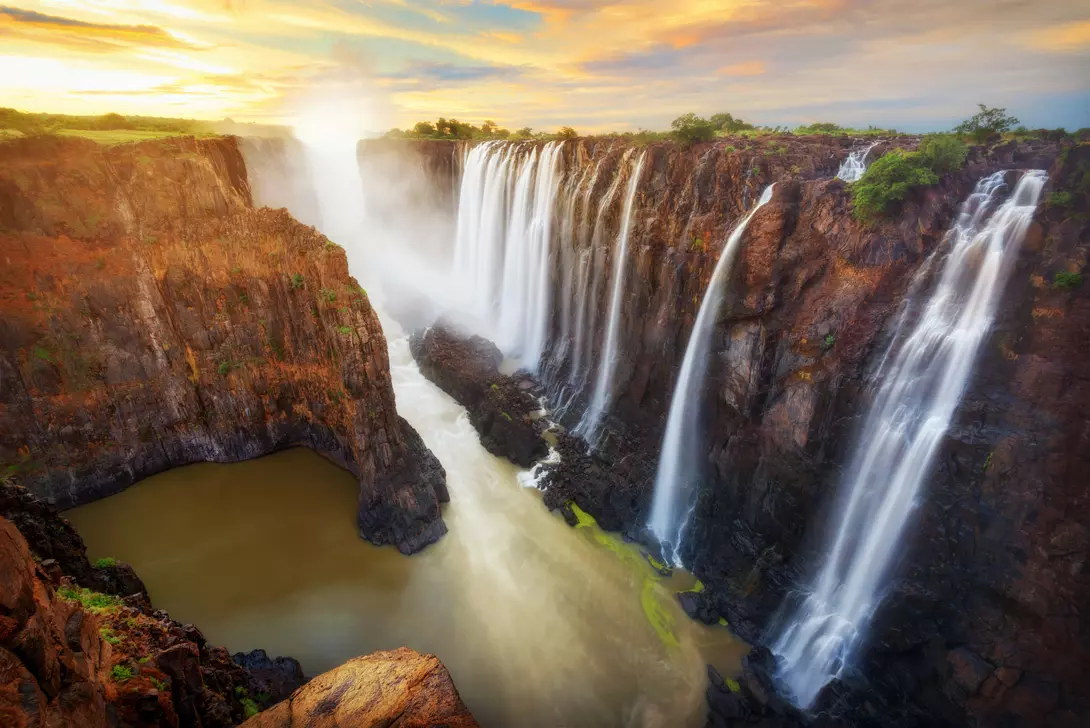 Majestic Victoria Falls, the largest waterfall in Africa