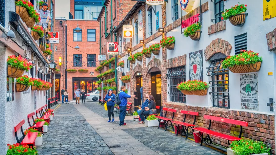 Landmark Duke of York bar on Commercial Court in Belfast, Northern Ireland.