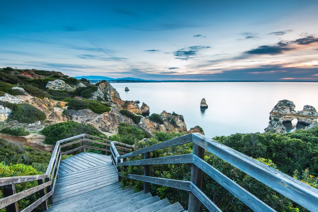 Praia do Camilo on coast of Algarve region, Portugal