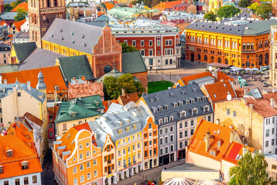 Colorful buildings of Old Town Riga
