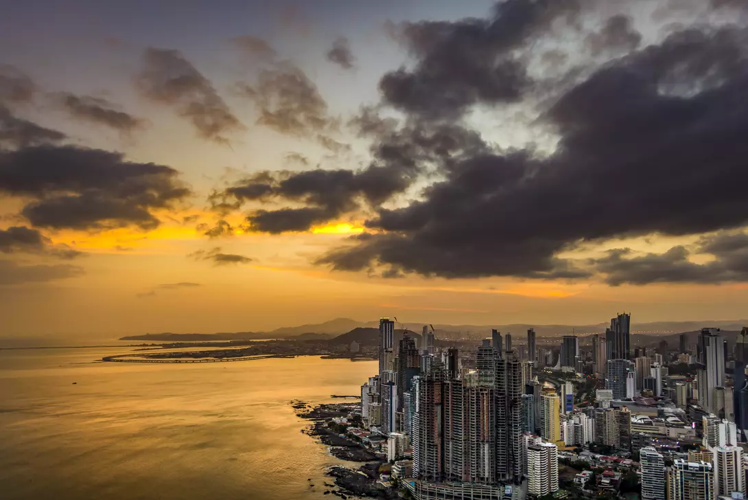 Sunset of Panama city