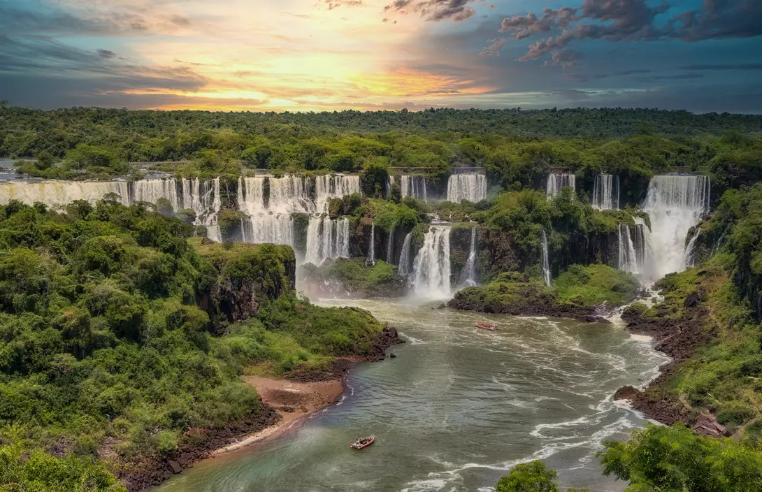 The Iguazu Falls, the world's largest waterfall system in the world.