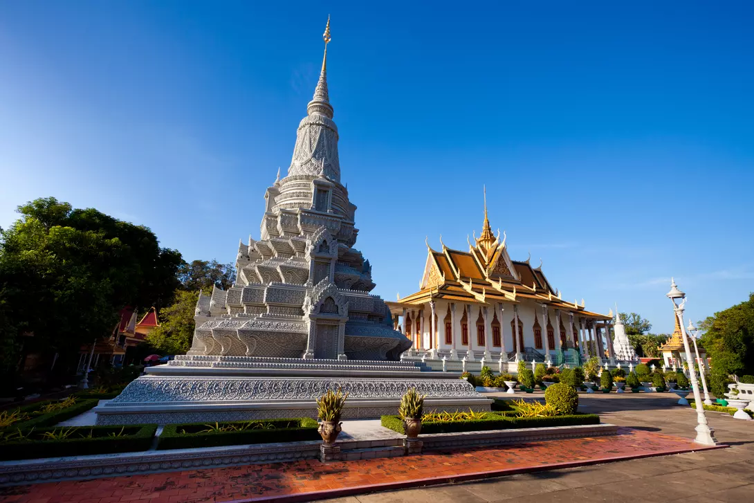 Silver Pagoda and Grand Palace complex in the afternoon light.