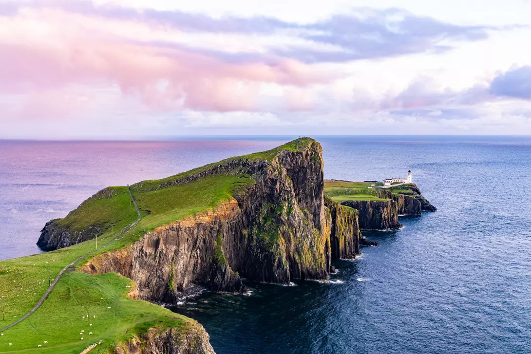 Nest point lighthouse at sunset