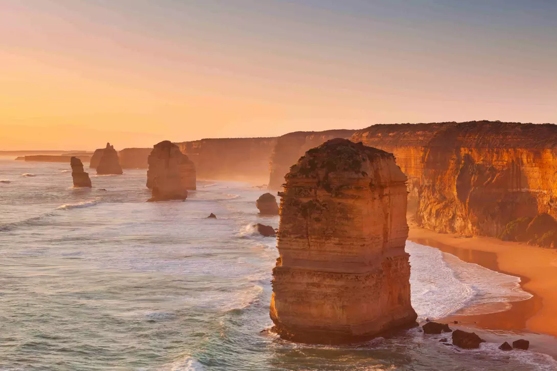 Twelve Apostles in beautiful low sunlight along the Great Ocean Road