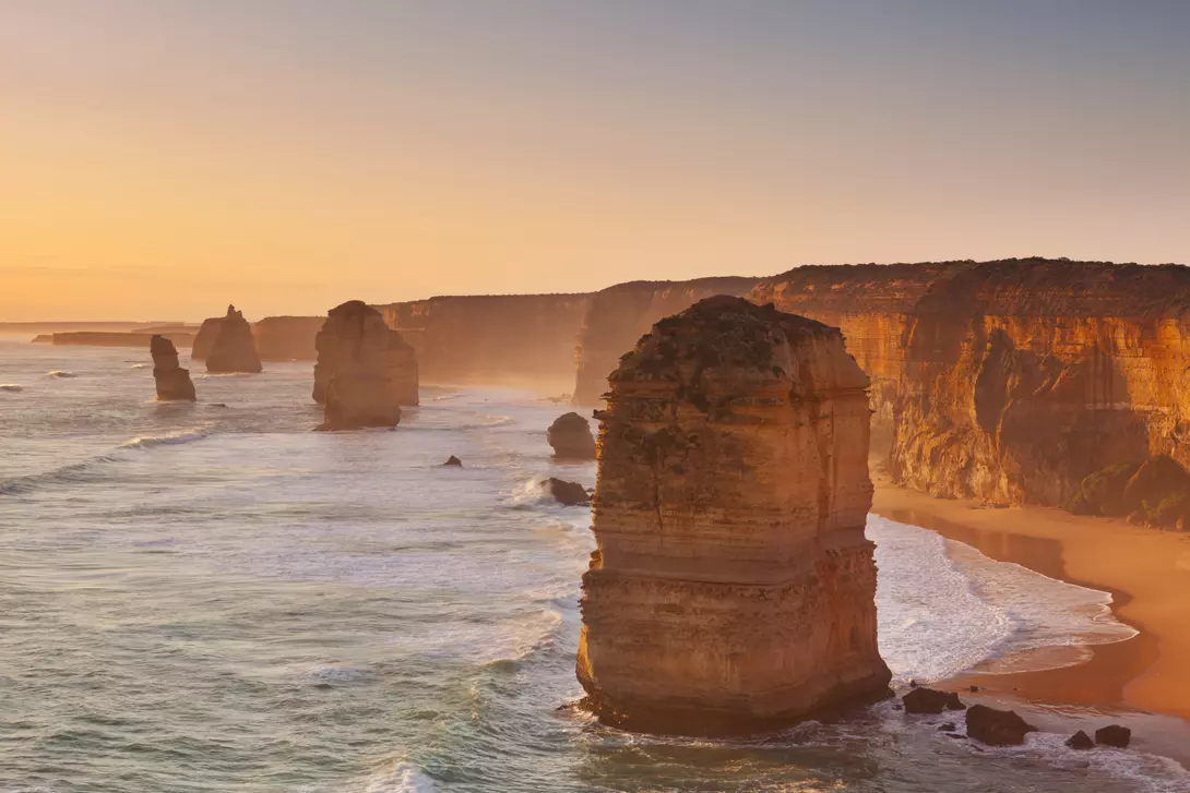 Twelve Apostles in beautiful low sunlight along the Great Ocean Road