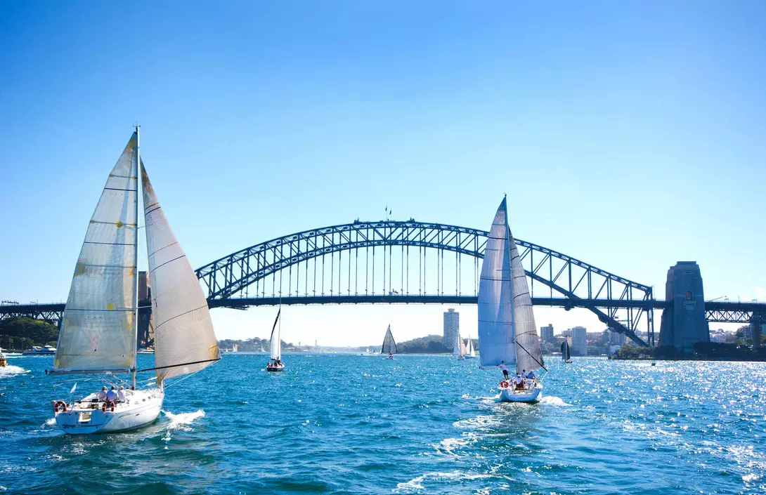 Sailboats on a sunny day at Sydney